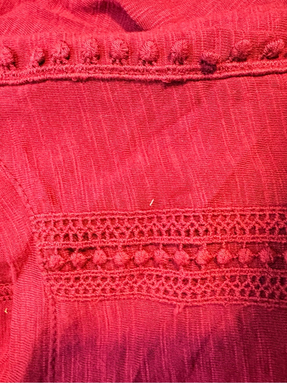American Rag Raspberry Scoop Neck Crochet-Trim Tunic 2X - Picture 8 of 8